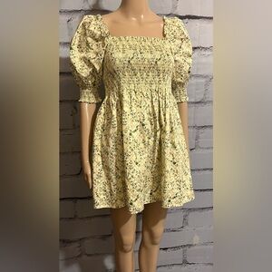 Hill House The Nap Dress in Yellow Floral XS